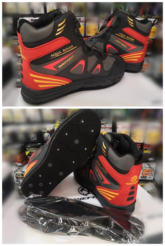 フィッシングシューズ フェルト スパイクソール 靴 靴紐ロック