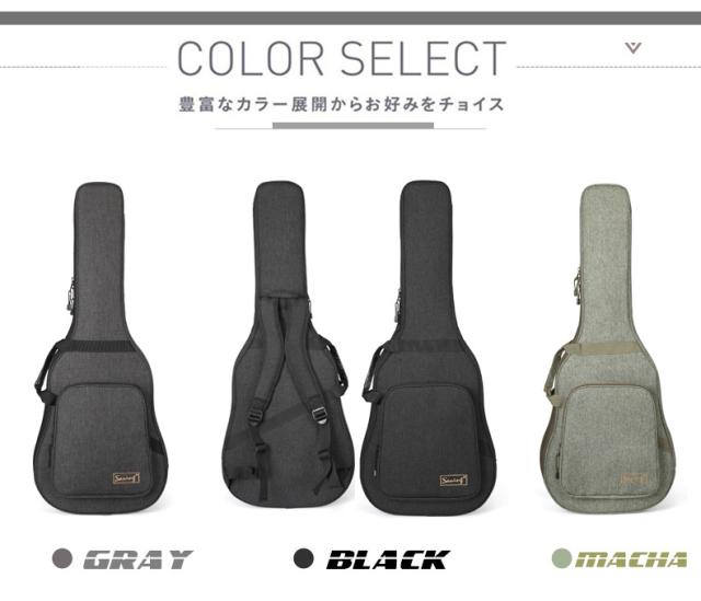 ギターケース ギグバッグ アコギケース セミハードケース アコースティックギターケース41インチ クッション付き 2WAY リュック型 手提げ_2