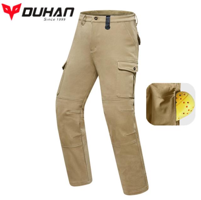 DUHAN バイク パンツ ライディング ツーリング 秋冬 防寒 保温 腰用 膝用 プロテクター装備付き ストレッチ素材_2