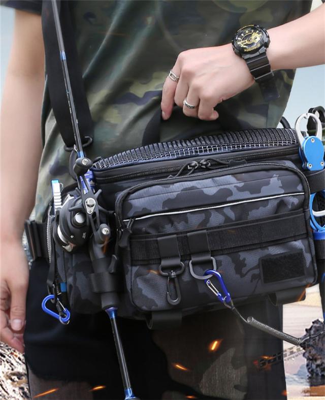 マルチフィッシングバック フィッシングバッグ タックルバッグ ヒップバッグ ショルダーバッグ ルアーケース 釣りバック 大容量 多機能 防水 アウトドアの通販は