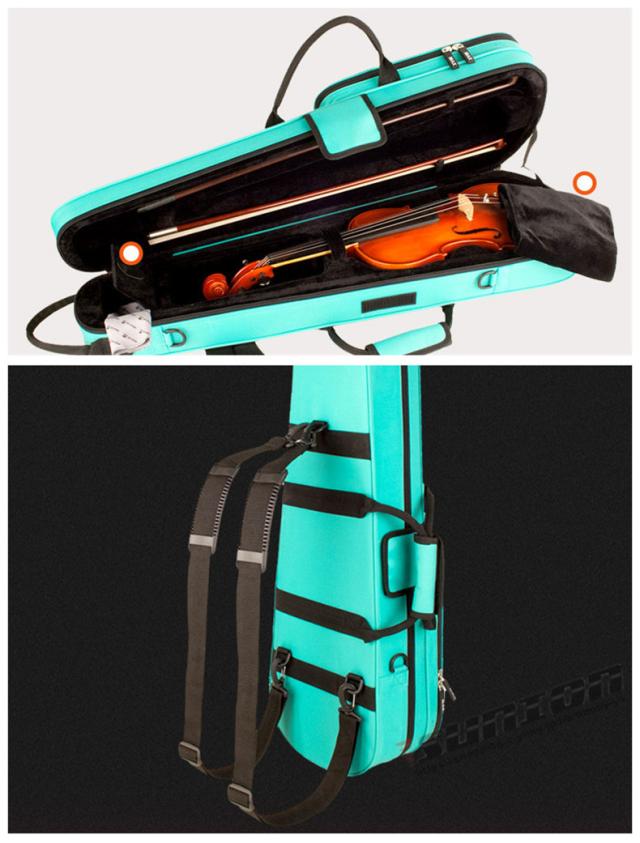 VIOLIN CASE バイオリンケース 楽器 管楽器 軽量 堅牢 ケース クッション付き 3WAY リュック ショルダー 手提げ サイズ4/4_7
