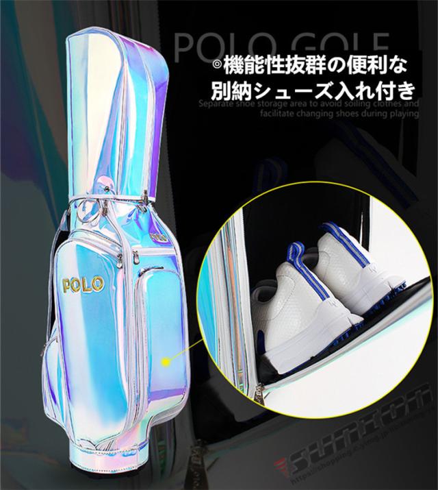 ゴルフ キャディバッグ オーロラカラー セルフスタンドゴルクラブ
