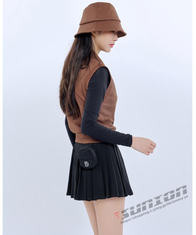 ゴルフベスト レディース GOLF 蓄熱保温 ボア素材 ゴルフウェア 防寒