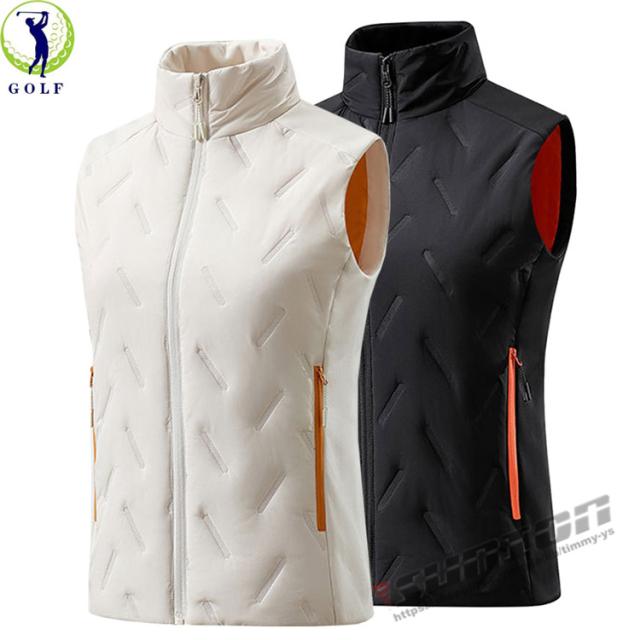 ゴルフベスト レディース 綿入り 蓄熱保温 ベスト ベスト ゴルフウェア 防寒 保温 秋冬 スポーツウェア 女性用 カジュアル 通気性 おしゃれ