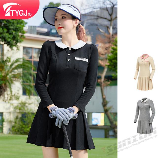 ゴルフウェア レディース ゴルフ ドレス ワンピース 丈長め ゴルフ