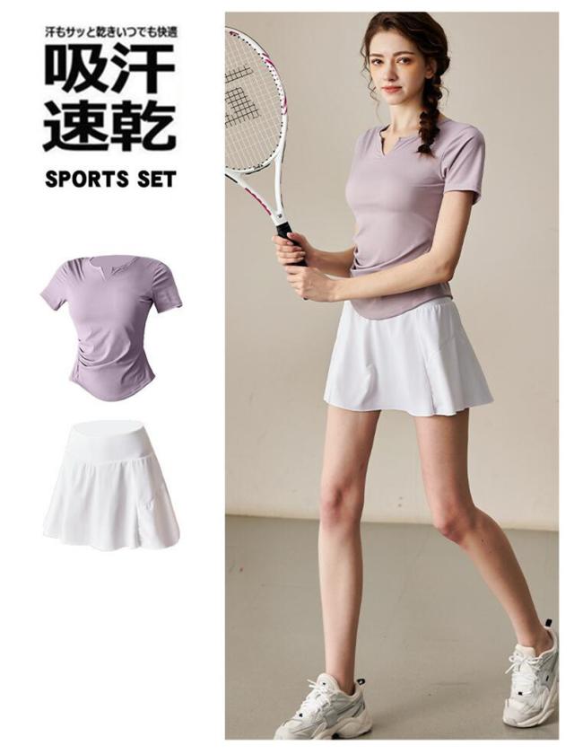 テニスウェア シャツ レディース 女子 ゲームシャツ フィットスタイル テニス バドミントンウェア トップス 半袖 UVカット 吸汗速乾