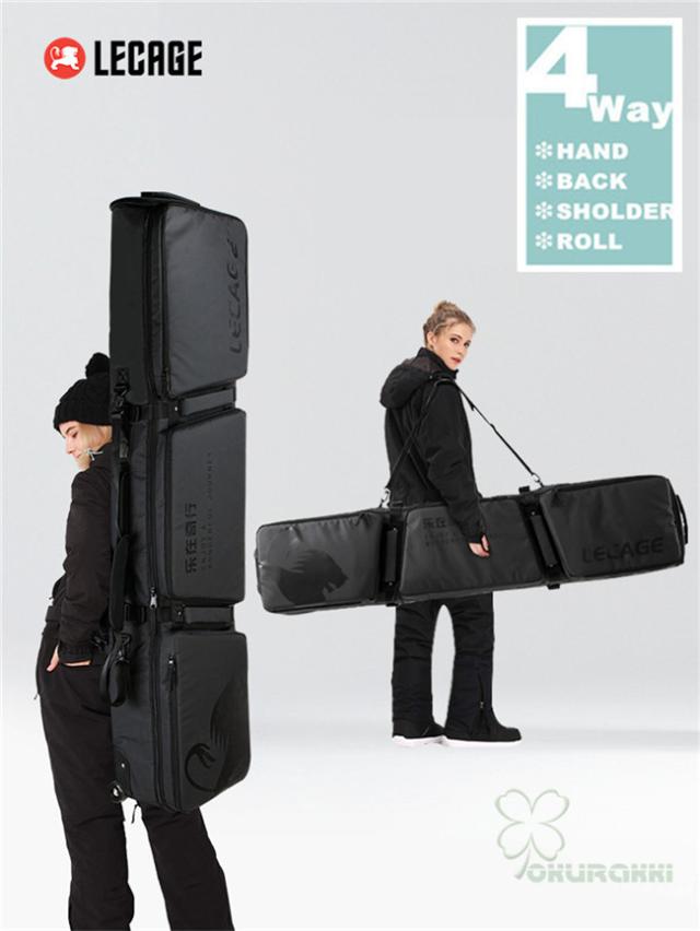 スノーボードケース キャスター 付き オールインワン 大容量収納 4WAY 前面3ポケット ボードケース スノーボード ウェア ボード ブーツ ゴーグル など収納可