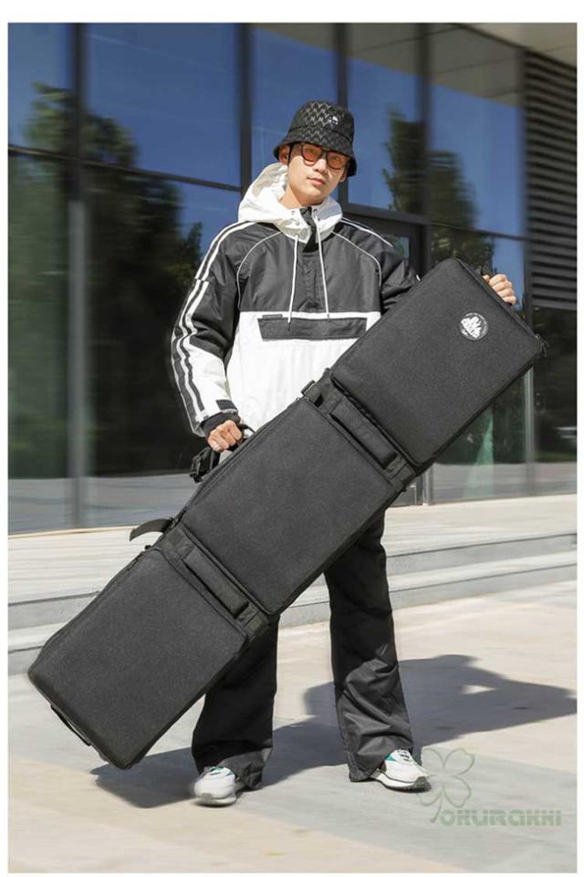 スノーボードケース キャスター 付き オールインワン 大容量収納 4WAY 前面3ポケット ボードケース スノーボード ウェア ボード ブーツ ゴーグル など収納可 スノーボードケース キャスター 付き オールインワン 大容量収納 4WAY