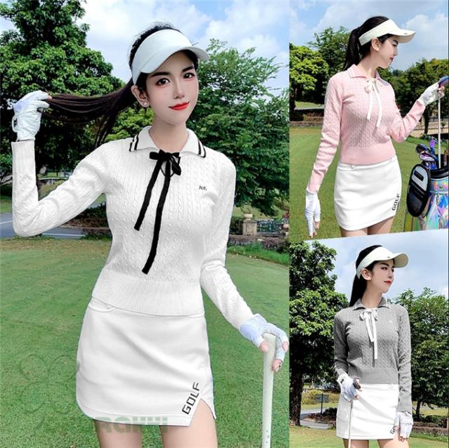 ゴルフ GOLF ウールセーター 秋 冬 レディース コート ゴルフウェア ニットセーター 防寒 暖かい プレゼント ギフト