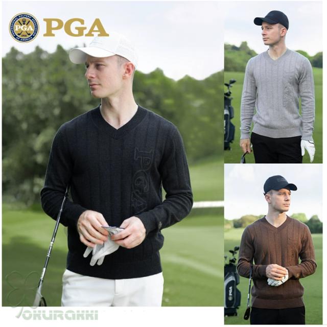 ゴルフ GOLF ウールセーター 秋 冬 メンズ コート ゴルフウェア ニットセーター 防寒 暖かい プレゼント ギフト