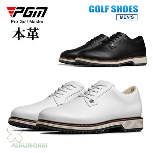ゴルフ ゴルフシューズ 夏用 帯式 ソフトスパイク メンズ スパイクシューズ スニーカー 靴 紳士 牛革 本革