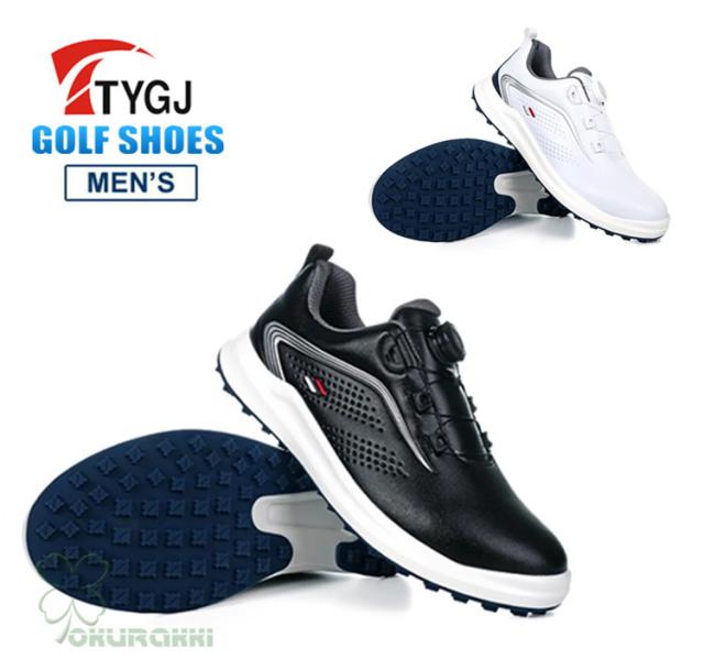 ゴルフ ゴルフシューズ 夏用 メッシュ通気 ダイヤル式 ソフトスパイク メンズ スパイクシューズ スニーカー 靴 紳士 防水 人工皮革