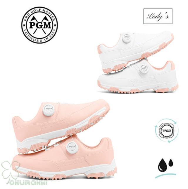 ゴルフ ゴルフシューズ 夏用 快適 通気 ダイヤル式 ソフトスパイク レディース スパイクシューズ スニーカー 靴 女子 防水 人工皮革