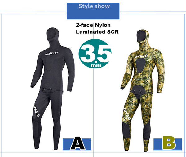 ウェットスーツ 3.5mm フード付き 2ピース ダイビング スピアフィッシング スキューバ フルスーツ マリンスポーツ シュノーケル 魚突き 手銛