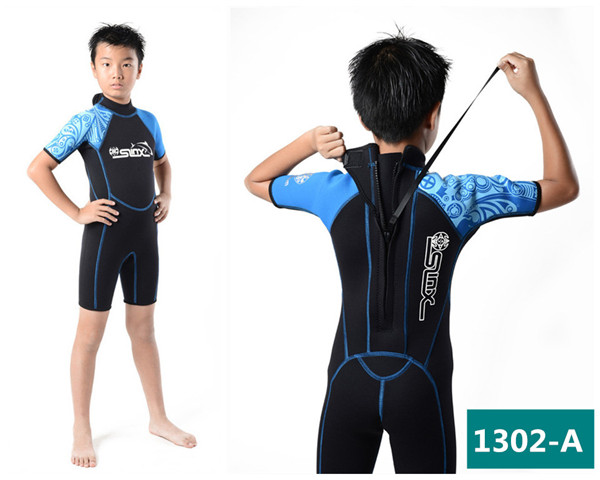 ウエットスーツ 子供用 水着 スプリング ダイビングスーツ ショーティー 2mm 半袖 スイムウエア マリンスポーツ