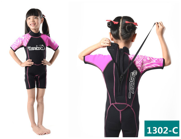 ウエットスーツ 子供用 水着 スプリング ダイビングスーツ ショーティー 2mm 半袖 スイムウエア マリンスポーツ
