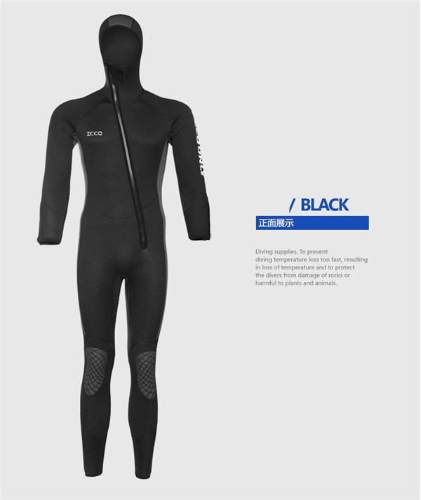 ウェットスーツ 5mm フード付き ダイビング スピアフィッシング スキューバ フルスーツ マリンスポーツ シュノーケル 魚突き 手銛