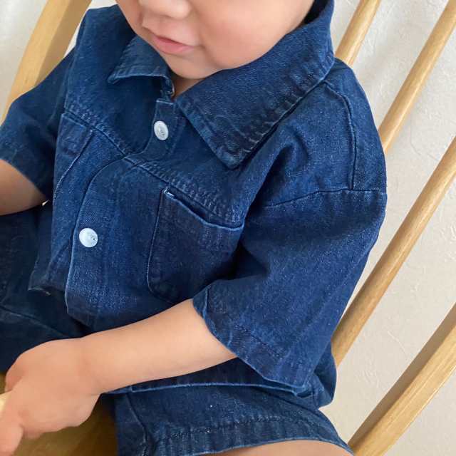 OQNO 卒園 入学 デニムセットアップ 120㌢ denim dungaree 都内で 3456