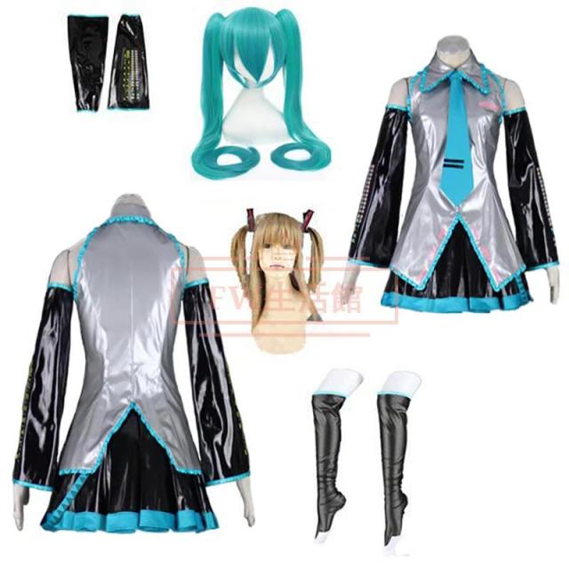 子供用大人用 VOCALOID ボーカロイドシリーズ 風 初音ミク コスプレ衣装ウィッグcos靴 変装 仮装 コスチューム 撮影 祭り