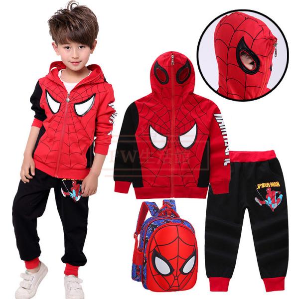 スパイダーマンSpider-Man コスプレ衣装 春秋パーカー 上下