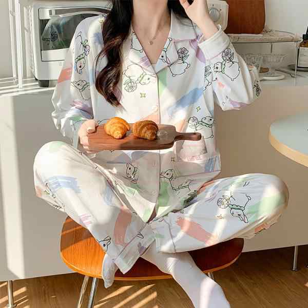 春秋冬マタニティ パジャマ 長袖 授乳服 ルームウェア 上下セット 大きいサイズ 可愛い 部屋着 ナイトウェア 寝巻き授乳口付 産前産後の通販は