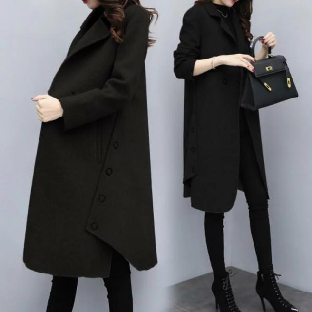 ロング丈 チェスターコート 不規則裾 ロング コート メルトンコート