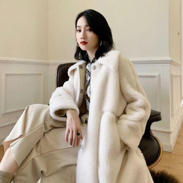 ロング丈 ムートンコート レディース ロングコート もこもこ コート