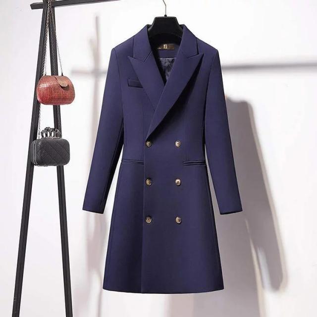 ロングテーラードジャケット ダブルボタン スーツ ワンピース