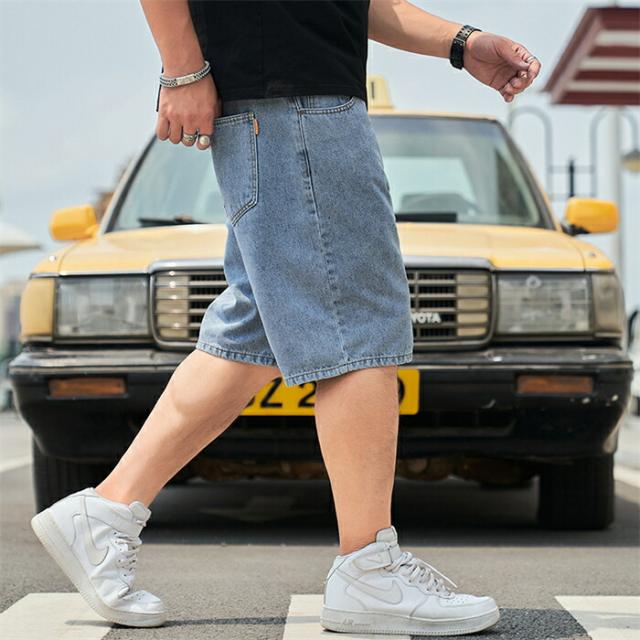 デニム風 ハーフパンツ メンズ ショートカーゴパンツ デニム