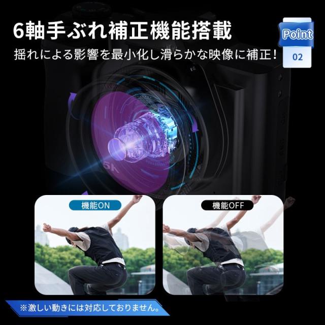 デジカメ 5K 高画質録画 デジタルカメラ  3.5インチ超大画面 32Gカード付 4800万画素 16倍デジタルズーム  AFオートフォーカス フラッシュ内蔵  コンパクト 軽量 動画 写真 Webカメラ ウェブカメラ 中学生 運動会 旅行 プレゼント ギフト_4