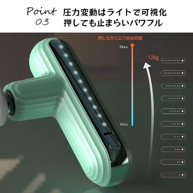 筋膜リリース ハンディガン 電動 軽量 マッサージ機 筋膜リリースガン MINI トータルボディケア 4種のアタッチメント付 軽量 ポータブル 小型 コンパクト 静音 筋肉 エクササイズ フィットネス コードレス 家事 仕事 職場 出張 旅行 トラベル 電動 振動ガン_5