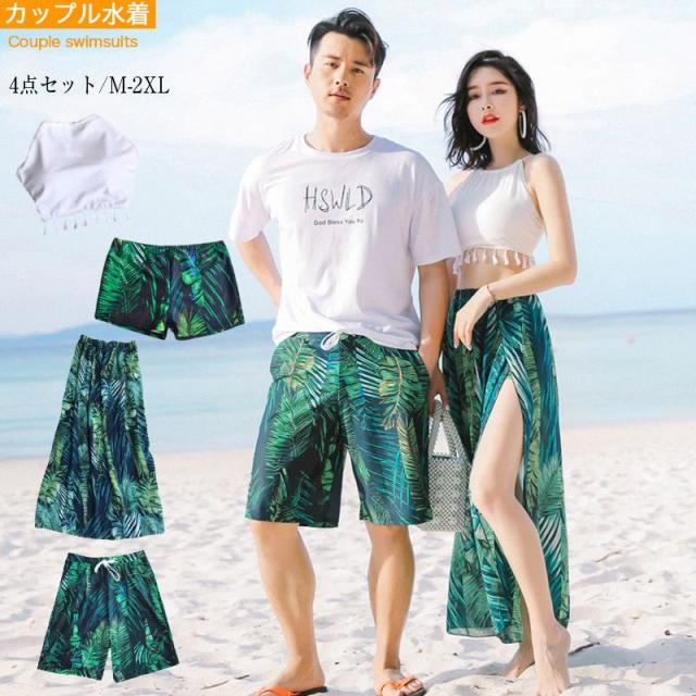2922-水着 ペアルック カップル水着 レディース メンズ  花柄パッド付き メンズ水着 男性用 ビーチパンツ サーフパンツ みずぎ  ミズギ 男女 温泉 ハネムーン 蜜月 海外旅行 新婚旅行の通販は 6,930円