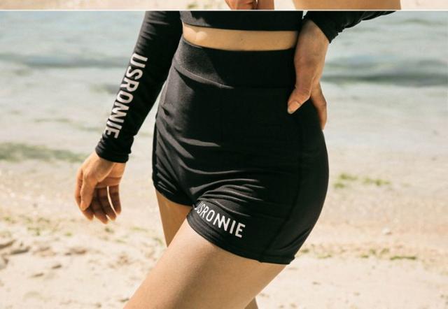 フィットネス水着 水着 レディース ビキニ ラッシュガード ショートパンツ レギンス 上下2点セット ノンワイヤー パット入り ブラック マルチカラー ハイウエストパンツ 体型カバー リーフ柄 無地 海 プール ベビースイミング レディース タンキニ