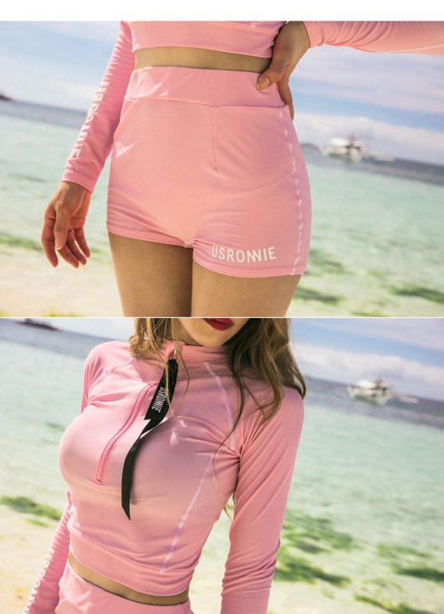 フィットネス水着 水着 レディース ビキニ ラッシュガード ショートパンツ レギンス 上下2点セット ノンワイヤー パット入り ブラック マルチカラー ハイウエストパンツ 体型カバー リーフ柄 無地 海 プール ベビースイミング レディース タンキニ