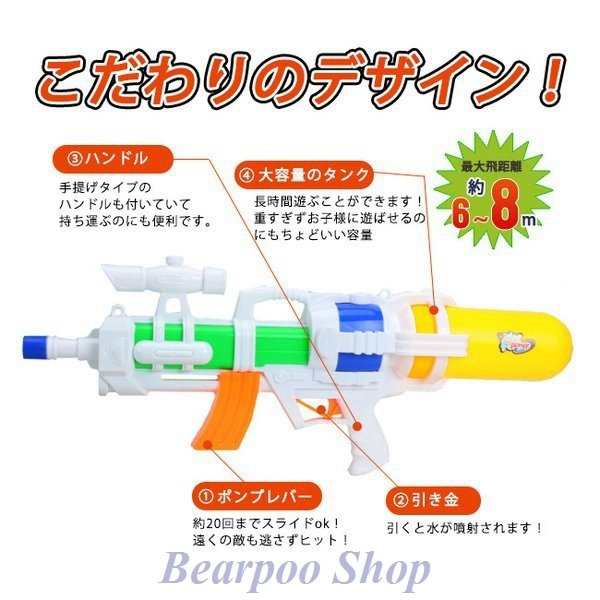 水鉄砲 超強力 飛距離6-8m タンク付き 大容量 ウォーターガン 水遊び おもちゃ かっこいい 面白い 大人 男の子 女の子 子供 キッズ  プーの通販はau PAY マーケット - fashion zone