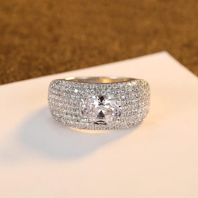 リング キュービックジルコニア ホワイト シルバー925 シルバー 11号 14号 16号 18号 オーバル 大粒 4本爪 おしゃれ 幅9mm cr0451の通販は 5,561円