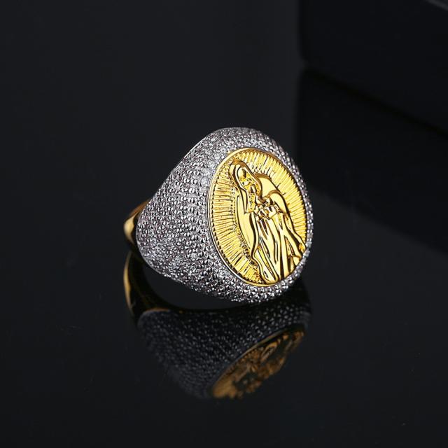 リング キュービックジルコニア ホワイト 真鍮 イエローゴールド 14号 16号 18号 印台リング シグネットリング ユニセックス 男女兼用 r19091206の通販は 5,980円