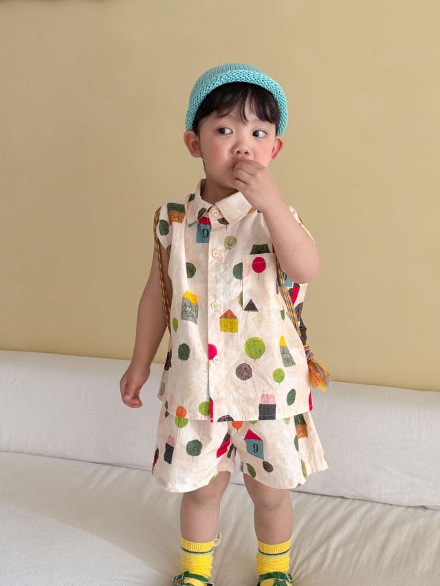 セットアップ キッズ ワンピース 女の子 男の子 子供服 兄妹 上下 