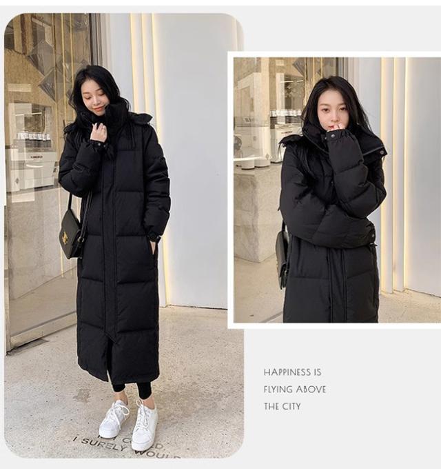 ダウンコート ダウン90%  レディース ダウンジャケット ロングコート ポケット付き 厚手 暖かい 防寒 撥水 カジュアル ベンチコート フード付き 超ロング 大きめ ゆったり 厚い 極暖 暖かい 大きいサイズ ダウンジャケット 無地 シンプル  アウター ダウンコート ダウン90% レディース ダウンジャケット ロングコート