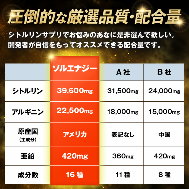 アルギニン シトルリン サプリ ソルエナジー 亜鉛 マカ 全16成分 180粒