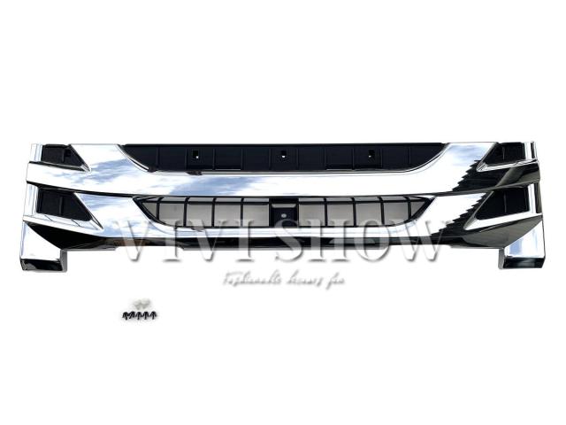 新品即納 07 エルフ ワイド メッキ フロント バンパー + グリル インナーブラック + コーナーパネル_3