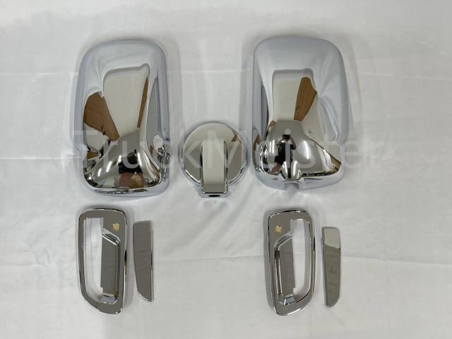 即納 日野 2t 新型 エアループ デュトロ トヨタ ダイナ トヨエース メッキ ミラーカバー X ドア ハンドル カバー