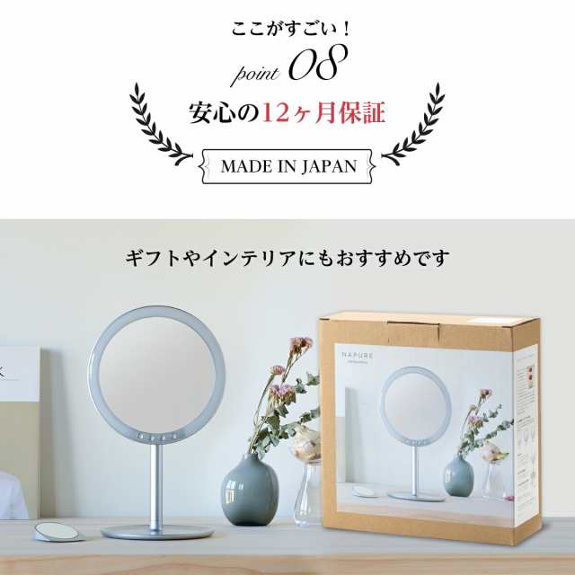 堀内鏡工業 【女優ミラー】LED スタンドミラー ナピュアミラー AM-90 3