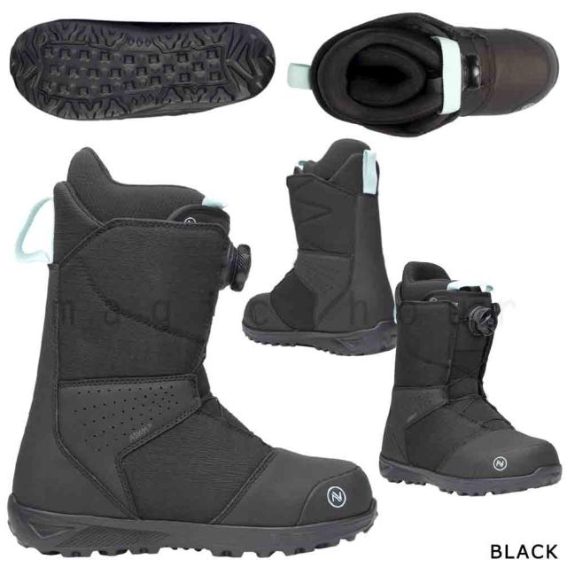 スノーボード ブーツ レディース NIDECKER ナイデッカー SIERRA ダイヤル ダイアル式 25-26 ソフトフレックス 大きいサイズ 22cm - 25.5cm 黒 ブラック 女性
