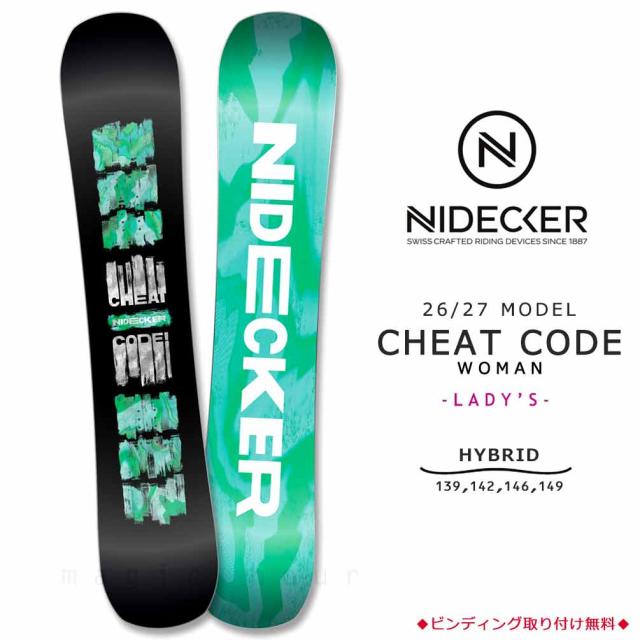 予約商品 スノーボード 板 レディース 単品 NIDECKER ナイデッカー CHEAT CODE W 2027 ハイブリッド キャンバー ツインチップ 紫