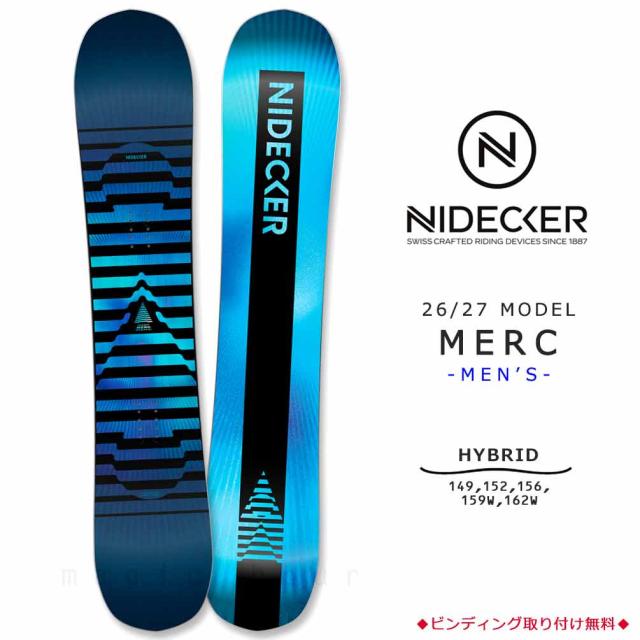 予約商品 NIDECKER ナイデッカー MERC 2027 スノーボード 板 メンズ 単品 ハイブリッドキャンバー ディレクショナルツイン 44,880円