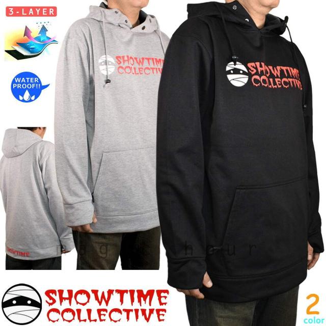 スノーボード パーカー スノボー トールパーカー 撥水 ロング丈 防風 ウェア ジャケット メンズ レディース フード付 SHOWTIME ブランド ショウタイム BAR LOGO