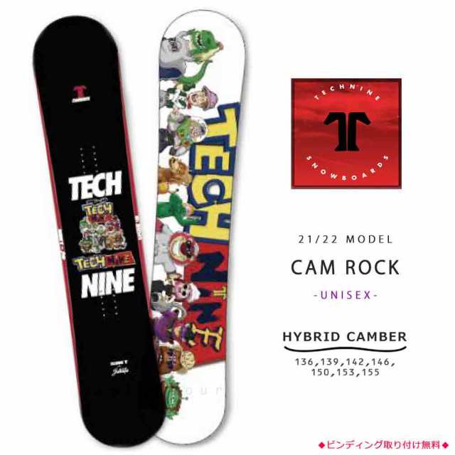 スノーボード 板 メンズ レディース 単品 2022 TECH NINE テックナイン CAMROCK グラトリ ハイブリッド キャンバー ボード パーク かわい