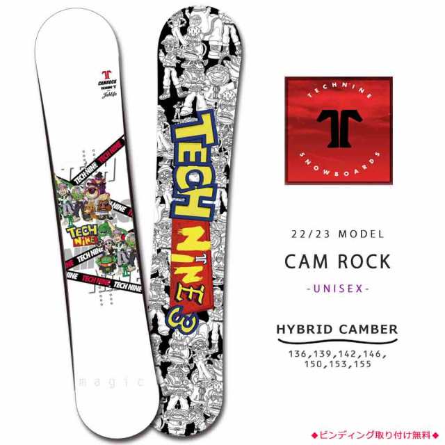 スノーボード 板 メンズ レディース 単品 2023 TECH NINE テックナイン CAM ROCK JP グラトリ ハイブリッド キャンバー ボード かわいい