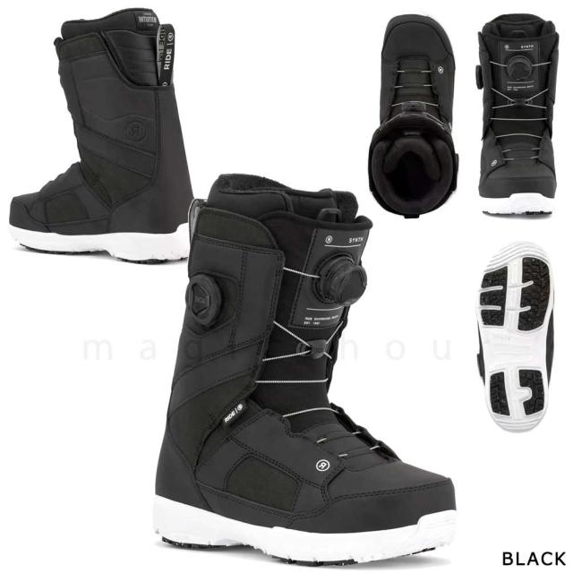 スノーボード ブーツ デュアル BOA レディース RIDE ライド SYNTH ダイヤル式 ダブル ボア 25-26 2026モデル ブランド 初心者 お洒落 23cm - 25.5cm 黒 ブラック